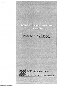 Bpb - Polizza Di Assicurazione Incendio - Modello 893 Edizione 01-2002 [SCAN] [22P]