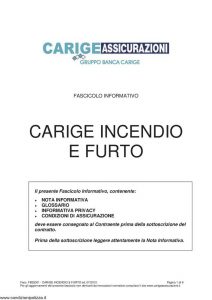 Carige - Incendio e Furto - Modello FB32001 Edizione 07-2012 [17P]