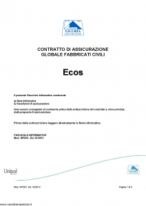 Liguria - Ecos Contratto Assicurazione Globale Fabbricati Civili - Modello gf02n Edizione 02-2012 [5P]