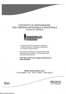 Milano La Previdente - Difesa Piu' Impresa - Modello 11658 Edizione 03-2011 [83P]