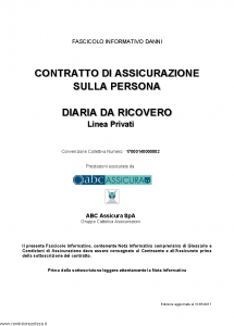 Abc - Diaria Da Ricovero Linea Privati Convenzione 17000140000002 - Modello nd Edizione 31-05-2017 [35P]