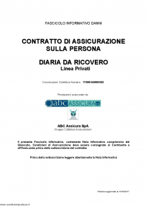 Abc - Diaria Da Ricovero Linea Privati Convenzione 17000340000002 - Modello nd Edizione 31-05-2017 [36P]