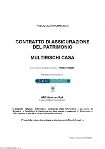 Abc - Multirischi Casa Convenzione 17000321000006 - Modello nd Edizione 31-05-2017 [63P]