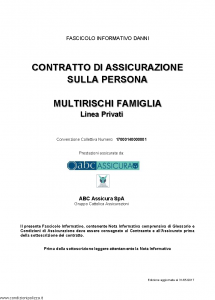 Abc - Multirischi Famiglia Linea Privati Convenzione 17000140000001 - Modello nd Edizione 31-05-2017 [44P]