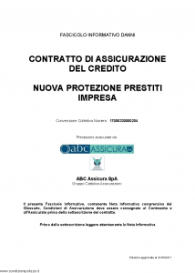 Abc - Nuova Protezione Prestiti Impresa Convenzione 17000330000204 - Modello nd Edizione 31-05-2017 [56P]