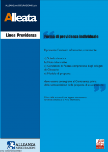Alleanza Assicurazioni - Alleata Linea Previdenza - Modello 10303681 Edizione 09-2006 [84P]