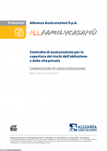 Alleanza Assicurazioni - Allfamilycasapiu' - Modello 11300374 Edizione 01-01-2019 [30P]