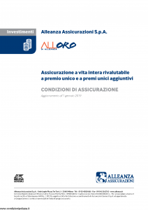 Alleanza Assicurazioni - Alloro Di Allenaza - Modello 10318213 Edizione 01-01-2019 [6P]