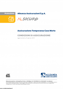 Alleanza Assicurazioni - Alsicuro Protezione - Modello 11400626 Edizione 01-01-2019 [7P]