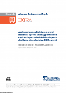 Alleanza Assicurazioni - Extra Di Alleanza Risparmio - Modello 10318433 Edizione 01-01-2019 [17P]