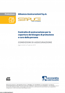 Alleanza Assicurazioni - Semplice Con Alleanza - Modello 10319598 Edizione 01-01-2019 [27P]