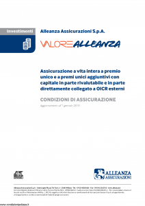 Alleanza Assicurazioni - Valore Alleanza - Modello 10319170 Edizione 01-01-2019 [13P]