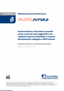 Alleanza Assicurazioni - Valore Futuro - Modello 10316361 Edizione 01-01-2019 [12P]