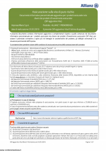 Allianz - Allianz1 Premorienza Set Informativo - Modello nd Edizione 01-01-2019 [33P]