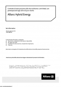 Allianz - Allianz Hybrid Energy Set Informativo - Modello nd Edizione 01-2019 [44P]