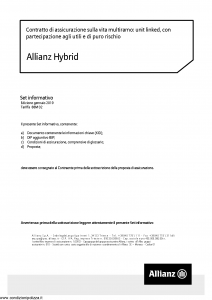Allianz - Allianz Hybrid Set Informativo - Modello nd Edizione 01-2019 [48P]