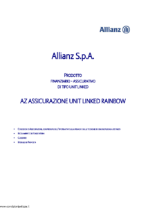 Allianz - Az Assicurazione Unit Linked Rainbow - Modello az75280113 Edizione 30-06-2015 [32P]