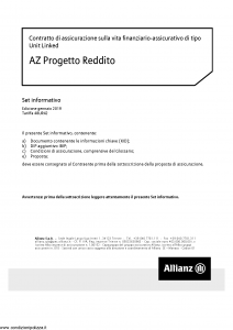 Allianz - Az Progetto Reddito - Modello 48ur42 Edizione 01-01-2019 [32P]