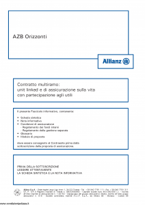 Allianz - Azb Orizzonti - Modello 8027 Edizione 01-2013 [65P]