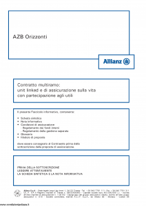 Allianz - Azb Orizzonti - Modello 8027 Edizione 05-2013 [65P]
