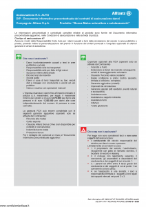 Allianz - Bonus Malus Autovetture E Autotassametri Az S1000 Atvt Rcaard Aforard Mod.1 - Modello az-cga-tu31-az1 Edizione 01-01-2019 [68P]