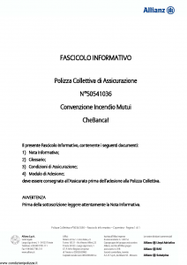 Allianz - Convenzione Incendio Mutui - Modello 50541036 Edizione 31-05-2011 [11P]