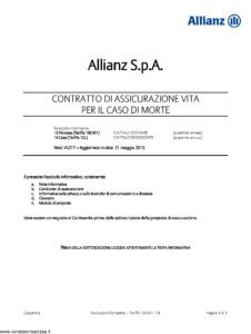 Allianz - Fascicolo Informativo Tariffa 16Vl01 12L - Modello vl017 Edizione 31-05-2013 [24P]