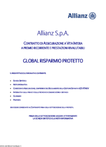 Allianz - Global Risparmio Protetto - Modello crval003 Edizione 05-2014 [38P]