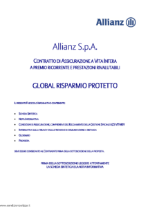 Allianz - Global Risparmio Protetto - Modello crval003 Edizione 11-2013 [38P]