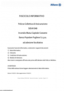 Allianz - Incendio Mutui Capitale Costante - Modello 50541049 Edizione 31-05-2015 [14P]