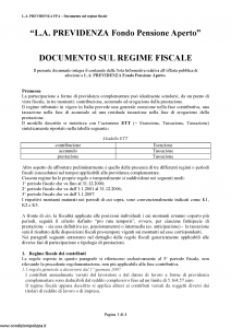 Allianz - L.A. Previdenza Fondo Pensione Aperto Documento Sul Regime Fiscale - Modello vi039-3 Edizione nd [6P]