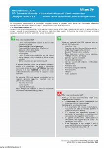 Allianz - Nuova 4R Autovetture A Premio E Franchigia Variabili - Modello az-s1000-atvt-rcaard-n4rard-mod2 Edizione 01-01-2019 [66P]