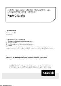 Allianz - Nuovi Orizzonti - Modello 88m-03 Edizione 01-01-2019 [66P]