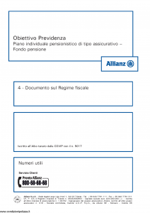 Allianz - Obiettivo Previdenza Doc Regime Fiscale - Modello rv8001 Edizione 01-2013 [8P]