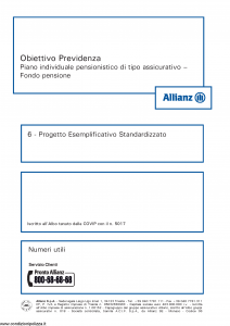 Allianz - Obiettivo Previdenza Progetto Esemplificativo Standardizzato - Modello rv8001 Edizione 01-2013 [8P]