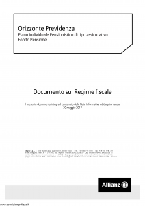 Allianz - Orizzonte Previdenza Documento Sul Regime Fiscale - Modello nd Edizione 30-05-2017 [6P]