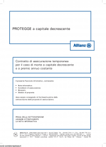 Allianz - Protegge A Capitale Decrescente - Modello 8013 Edizione 05-2013 [32P]