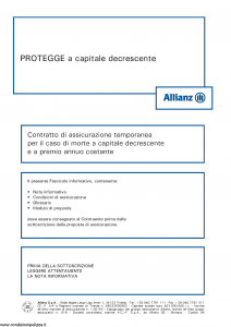 Allianz - Protegge A Capitale Decrescente - Modello 8013 Edizione 05-2014 [30P]