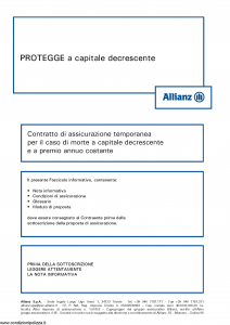 Allianz - Protegge A Capitale Decrescente - Modello 8013 Edizione 05-2016 [32P]