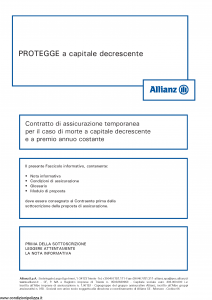 Allianz - Protegge A Capitale Decrescente - Modello 8013 Edizione 05-2017 [32P]