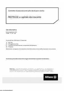 Allianz - Protegge A Capitale Decrescente - Modello 8014 Edizione 01-2019 [32P]