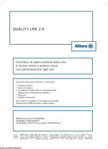 Allianz - Quality Life 2.0 - Modello 8006 Edizione 05-2013 [40P]