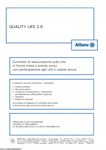 Allianz - Quality Life 2.0 - Modello 8008 Edizione 01-2013 [44P]