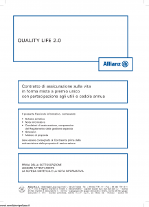 Allianz - Quality Life 2.0 - Modello 8008 Edizione 05-2013 [44P]