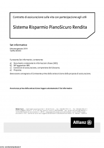 Allianz - Sistema Risparmio Pianosicuro Rendita - Modello 36ce03 Edizione 01-01-2019 [40P]