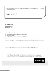 Allianz - Valore 2.0 Costante - Modello 8009 Edizione 01-2019 [37P]