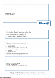 Allianz - Valore 2.0 Indicizzato - Modello 8004 Edizione 01-2016 [52P]