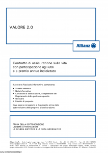 Allianz - Valore 2.0 Indicizzato - Modello 8009 Edizione 05-2016 [52P]