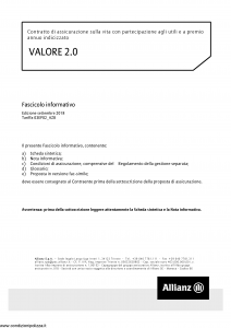Allianz - Valore 2.0 Indicizzato - Modello 8009 Edizione 09-2018 [48P]
