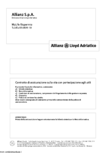 Allianz Lloyd Adriatico - Mylife Risparmio Tariffa 03Ur09-10 - Modello vi016-11 Edizione 31-12-2011 [34P]